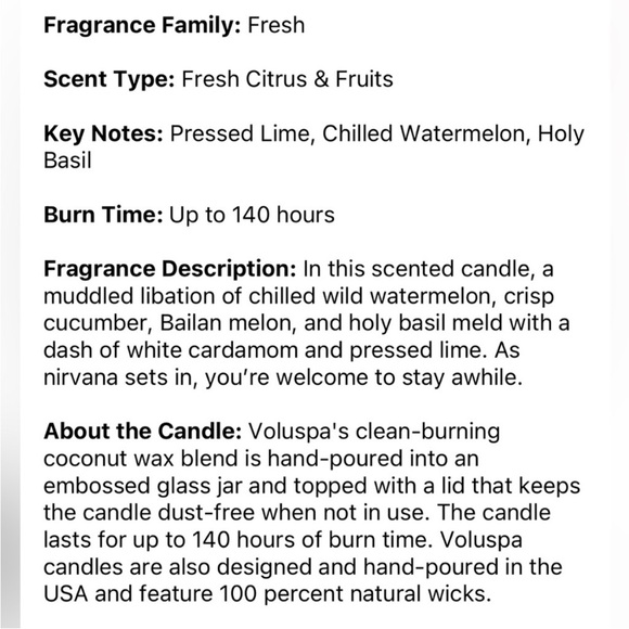 VOLUSPA Kalahati Watermelon Scented Candle 25 g - Picture 8 of 8